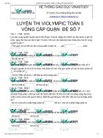 LUYỆN THI VIOLYMPIC TOÁN 5   VÒNG cấp QUẬN   đề số 7