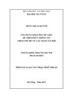 Ứng dụng khai phá dữ liệu để trích rút thông tin theo chủ đề từ các mạng xã hội