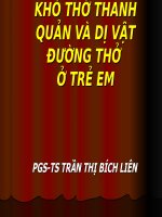 KHÓ THỞ THANH QUẢN VÀ DỊ VẬT ĐƯỜNG THỞ Ở TRẺ EM