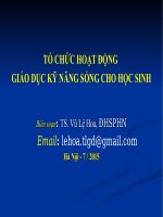 Bài Giảng Tổ Chức Hoạt Động Giáo Dục Kỹ Năng Sống Cho Học Sinh