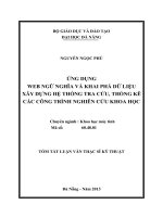 Ứng dụng web ngữ nghĩa và khai phá dữ liệu xây dựng hệ thống tra cứu, thống kê các công trình nghiên cứu khoa học