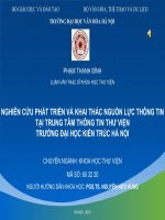 Nghiên Cứu Phát Triển Và Khai Thác Nguồn Lực Thông Tin Tại Trung Tâm Thông Tin Thư Viện Trường Đại Học Kiến Trúc Hà Nội