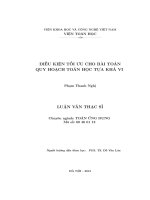 Điều kiện tối ưu cho bài toán quy hoạch toán học tựa khả vi (LV thạc sĩ)