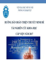 Hướng Dẫn Hoàn Thiện Thuyết Minh Đề Tài Nghiên Cứu Khoa Học Cấp Viện Năm 2017