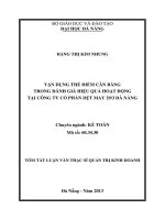 Vận dụng thẻ điểm cân bằng trong đánh giá hiệu quả hoạt động tại Công ty Cổ phần Dệt may 29 3 Đà Nẵng
