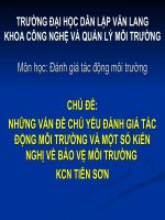 Những Vấn Đề Chủ Yếu Đánh Giá Tác Động Môi Trường Và Một Số Kiến Nghị Về Bảo Vệ Môi Trường Khu Công Nghiệp Tiên Sơn