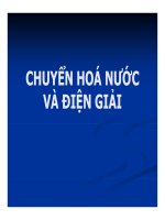 CHUYỂN HOÁ NƯỚC VÀ ĐIỆN GIẢI
