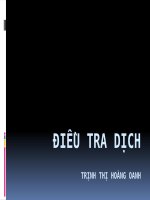 ĐIỀU TRA DỊCH BỆNH