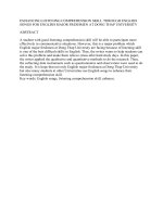 ENHANCING LISTENING COMPREHENSION SKILL THROUGH ENGLISH SONGS FOR ENGLISH MAJOR FRESHMEN AT DONG THAP UNIVERSITY