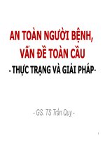 Bài Giảng An Toàn Người Bệnh, Vấn Đề Toàn Cầu- Thực Trạng Và Giải Pháp