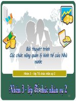 Bài Thuyết Trình Các Chức Năng Quản Lý Kinh Tế Của Nhà Nước