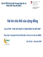 Dự án PCM “THÚC ĐẨY QUẢN LÝ CỘNG ĐỒNG TẠI VIỆT NAM”