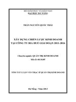 Xây dựng chiến lược kinh doanh tại Công ty Bia Huế giai đoạn 2011-2016