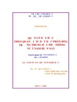 Quản lý dạy học theo quan điểm dạy học phân hoá ở trường THPT Việt Nam hiện nay (LA tiến sĩ)