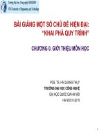 Bài Giảng Một Số Chủ Đề Hiện Đại Khai Phá Quy Trình