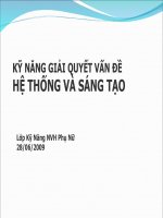 Bài Giảng Kỹ Năng Giải Quyết Vấn Đề Hệ Thống Và Sáng Tạo