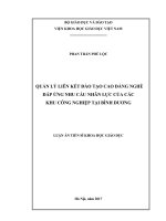 Quản lý liên kết đào tạo cao đẳng nghề đáp ứng nhu cầu nhân lực của các khu công nghiệp tại bình dương