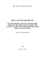 XÂY DỰNG BỘ ĐỀ LUYỆN KỸ NĂNG ĐỌC HIỂU TRONG BÀI THÌ TOEFL DÀNH CHO HỌC VIÊN CAO HỌC TẠI HỌC VIỆN CHÍNH TRỊ HÀNH CHÍNH QUỐC GIA HỒ CHÍ MINH