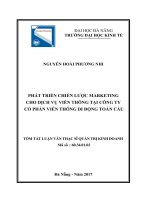 Phát triển chiến lược marketing cho dịch vụ viễn thông tại công ty cổ phần viễn thông di động toàn cầu