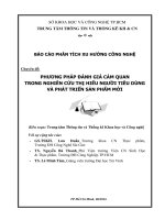 PHƯƠNG PHÁP ĐÁNH GIÁ CẢM QUAN TRONG NGHIÊN CỨU THỊ HIẾU NGƯỜI TIÊU DÙNG VÀ PHÁT TRIỂN SẢN PHẨM MỚI