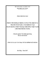 Phân tích hoạt động cung ứng dịch vụ thanh toán qua tài khoản tại ngân hàng TMCP ngoại thương việt nam chi nhánh đà nẵng