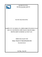 Nghiên cứu tác động của thông điệp lên hành vi gắn kết của người dùng trên trang thương hiệu trường hợp facebook tại việt nam