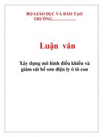 Xây dựng mô hình điều khiển và giám sát bể sơn điện ly ô tô con