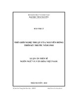 Thế giới nghệ thuật của Nguyên Hồng thời kỳ trước năm 1945 (LV thạc sĩ)