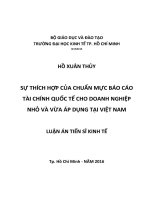 Sự thích hợp của chuẩn mực báo cáo tài chính quốc tế cho doanh nghiệp nhỏ và vừa áp dụng tại Việt Nam (LA tiến sĩ)