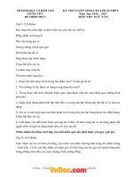 Đề thi tuyển sinh vào lớp 10 THPT môn Ngữ văn năm 2016  2017 Hưng Yên