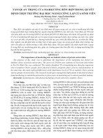 TẦM QUAN TRỌNG CỦA MARKETING HỖN HỢP TRONG QUYẾT ĐỊNH CHỌN TRƯỜNG ĐẠI HỌC NGOÀI CÔNG LẬP CỦA SINH VIÊN