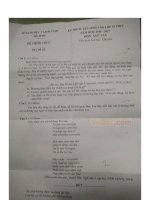 Đề thi tuyển sinh vào lớp 10 THPT môn Ngữ văn năm 2016  2017 Hà Tĩnh