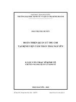 Hoàn thiện quản lý thu chi tại Bệnh viện tâm thần Thái Nguyên (LV thạc sĩ)