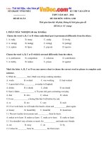 Đề thi tuyển sinh vào lớp 10 môn Tiếng Anh CÓ ĐÁP ÁN Vĩnh Phúc năm 2015  2016