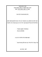Biến đổi khuôn mẫu ứng xử trong gia đình người việt (nghiên cứu trường hợp tại xã an cầu huyện quỳnh phụ tỉnh thái bình) 
