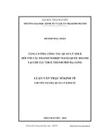 Tăng cường công tác quản lý thuế đối với các doanh nghiệp ngoài quốc doanh tại Chi cục thuế thành phố Hạ Long (LV thạc sĩ)