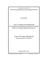 Nâng cao hiệu quả kinh doanh của khách sạn Novoteltel Hạ Long bay thuộc Công ty Cổ phần khách sạn Hải Âu (LV thạc sĩ)