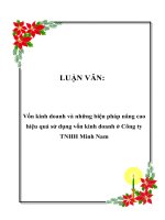 Vốn kinh doanh và những biện pháp nâng cao hiệu quả sử dụng vốn kinh doanh ở Công ty TNHH Minh Nam