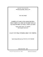 Nghiên cứu khả năng sinh trưởng, phát triển của một số tổ hợp ngô lai tại thành phố Lai Châu, tỉnh Lai Châu (LV thạc sĩ)