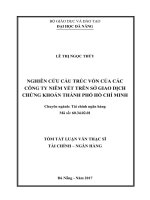 Nghiên cứu cấu trúc vốn của các công ty niêm yết trên sở giao dịch chứng khoán thành phố hồ chí minh