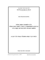 Tổng hợp, nghiên cứu tính chất phức chất 2thiophenaxetat của một số nguyên tố đất hiếm (LV thạc sĩ)