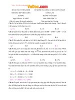 Đề thi giữa học kì 2 môn Sinh học lớp 11 trường THPT Bắc Kiến Xương, Thái Bình năm học 2016  2017 