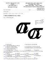Đề thi giữa học kì 2 môn Hóa học lớp 11 trường THPT Hà Huy Giáp, Cần Thơ năm học 2014  2015 