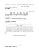 Đề kiểm tra 45 phút học kì 2 môn Địa lý lớp 11 trường THPT Phan Ngọc Hiển, Cà Mau năm học 2014  2015 