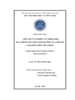 Chế tạo và nghiên cứu động học quá trình nhả chất dinh dưỡng của một số loại phân bón nhả chậm (LA tiến sĩ)