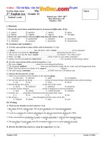 Đề thi giữa học kì 2 môn Tiếng Anh lớp 11 THPT Đa Phúc, Hà Nội năm học 2016  2017 có đáp án 