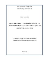 Phát triển dịch vụ ngân hàng bán lẻ tại ngân hàng TMCP Xuất Nhập Khẩu Việt Nam chi nhánh Quảng Ninh