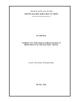 Nghiên cứu tình trạng stress oxi hóa ở bệnh nhân ung thư đại trực tràng