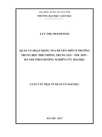 tóm tắt Quản lý hoạt động tổ chuyên môn ở trường trung học phổ thông Trung Giã – Sóc Sơn – Hà Nội theo hướng nghiên cứu bài học