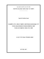 Nghiên cứu, phát triển chế phẩm sinh học từ nấm Chaetomium nhằm phòng trừ nấm gây bệnh trên cây chè